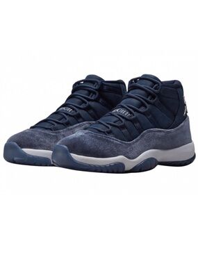 Jordan Navy Blue Suede High-Top Sneakers